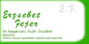 erzsebet fejer business card