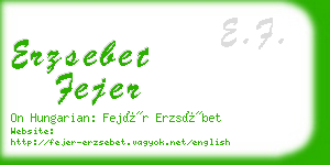 erzsebet fejer business card